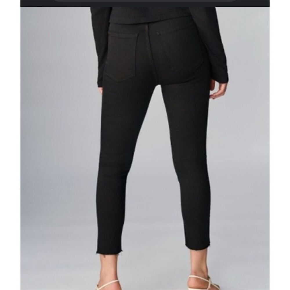 Aritzia‎ Denim Forum Lola High Rise Skinny Crop Jeans Black Size 31 - Picture 2 of 8